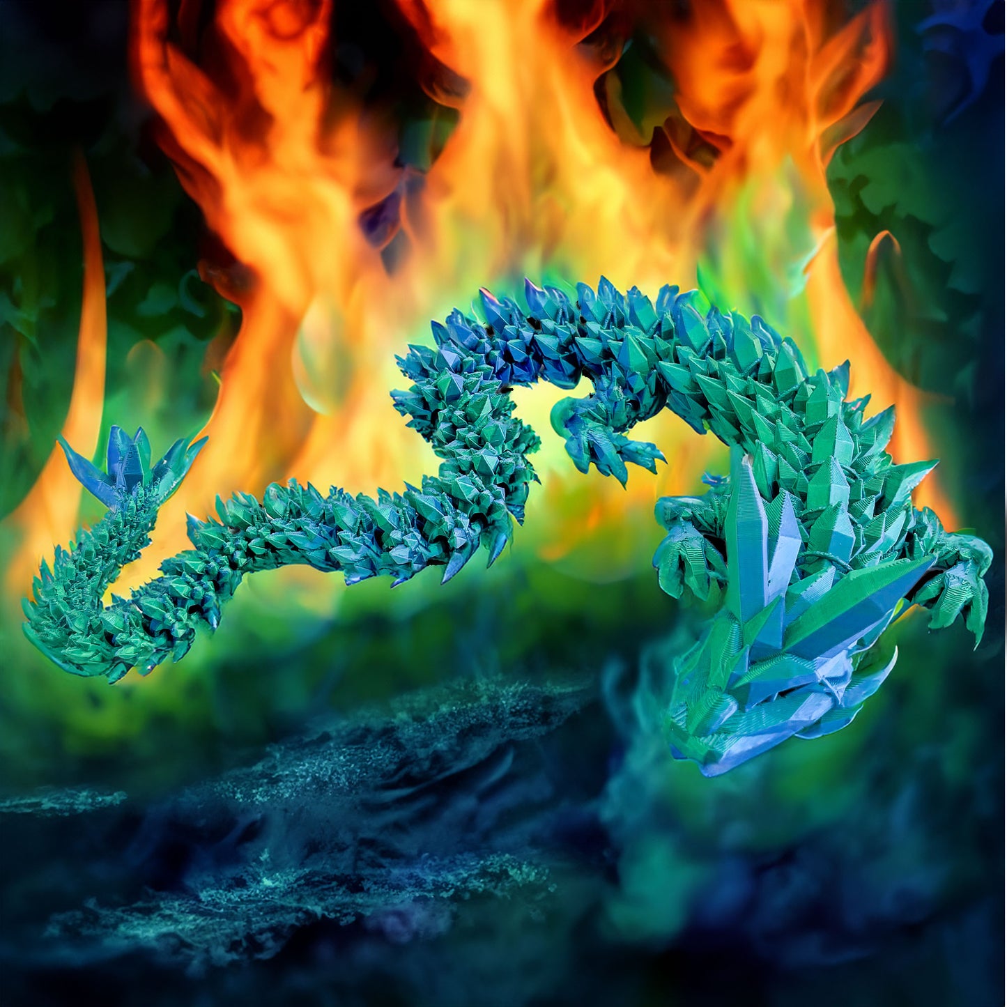 Mystic Fire - Articulated Crystal Dragon